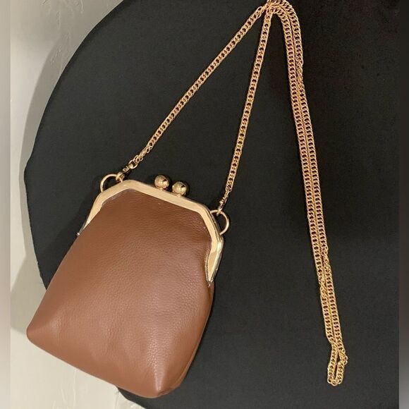 Handmade Genuine Leather Purse/Push Lock Crossbody/Shoulder bag - Picture 4 of 12